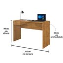 Ver imagem 3 de Escrivaninha Home Office Jaspe Cor:ipe Mesa de Estudo e Trabalho Mizza Decor
