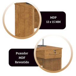 Escrivaninha Home Office Jaspe Cor:ipe Mesa de Estudo e Trabalho Mizza Decor - 4