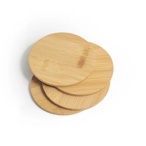 Kit 4 Porta Copos Bambu Redondo Resistente Copos Garrafas