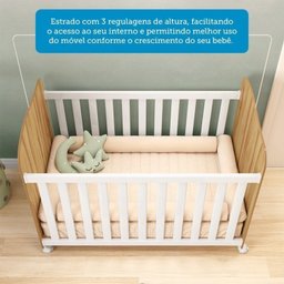 Quarto de Bebê com Guarda Roupas 4 Portas Cômoda e Berço com Rodizio Mimo 100% Mdf Espresso Móveis - 11