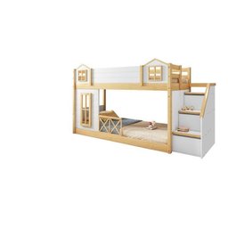  Beliche Infantil Montessoriano Garden com Escada Lateral e Proteção Casinha Janela, Grade X com LED Casatema - 2