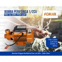Bomba de Água Periférica Foxlux 1/2 Cv Floxlux 220v - 3