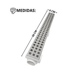 Ralo Borda Piscina 6cm X 50cm Quadriculado Inox 304 Col Branc - 3