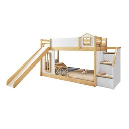  Beliche Infantil Montessoriana com Escada,janela,grade Proteção,escorregador, Grade X Garden com LED Casatema - 3