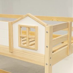  Beliche Infantil Montessoriana com Escada,janela,grade Proteção,escorregador, Grade X Garden com LED Casatema - 13