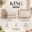 Ver imagem 3 de Colcha Cobre Leito King Veneza 300 Fios Bordado 3 Peças:Caqui