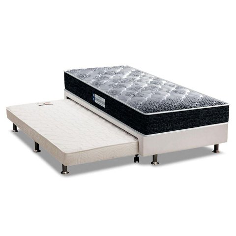 Cama Box c/Auxiliar Solteiro: Colchão Ortopédico Probel D33/EP Advanced Tech1500 + Base CRC Courano