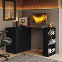 Ver imagem 2 de Cômoda com Mesa Giratória Gamer para Escritório Mdf