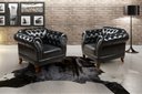 Ver imagem 1 de Conjunto 2 Poltronas Chesterfield Dom Pedro Decoração Sala Recepção Retrô Preto