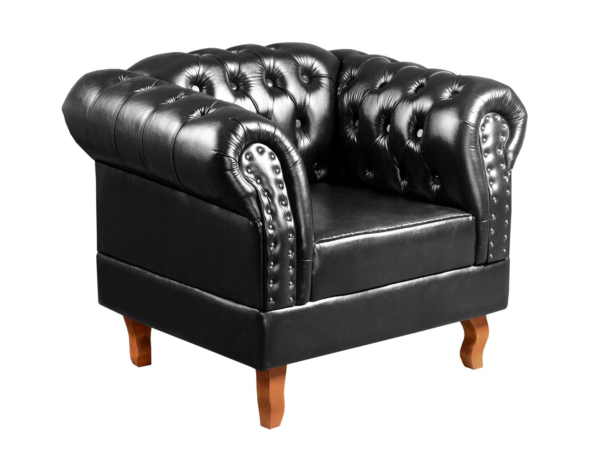 Conjunto 2 Poltronas Chesterfield Dom Pedro Decoração Sala Recepção Retrô - 5