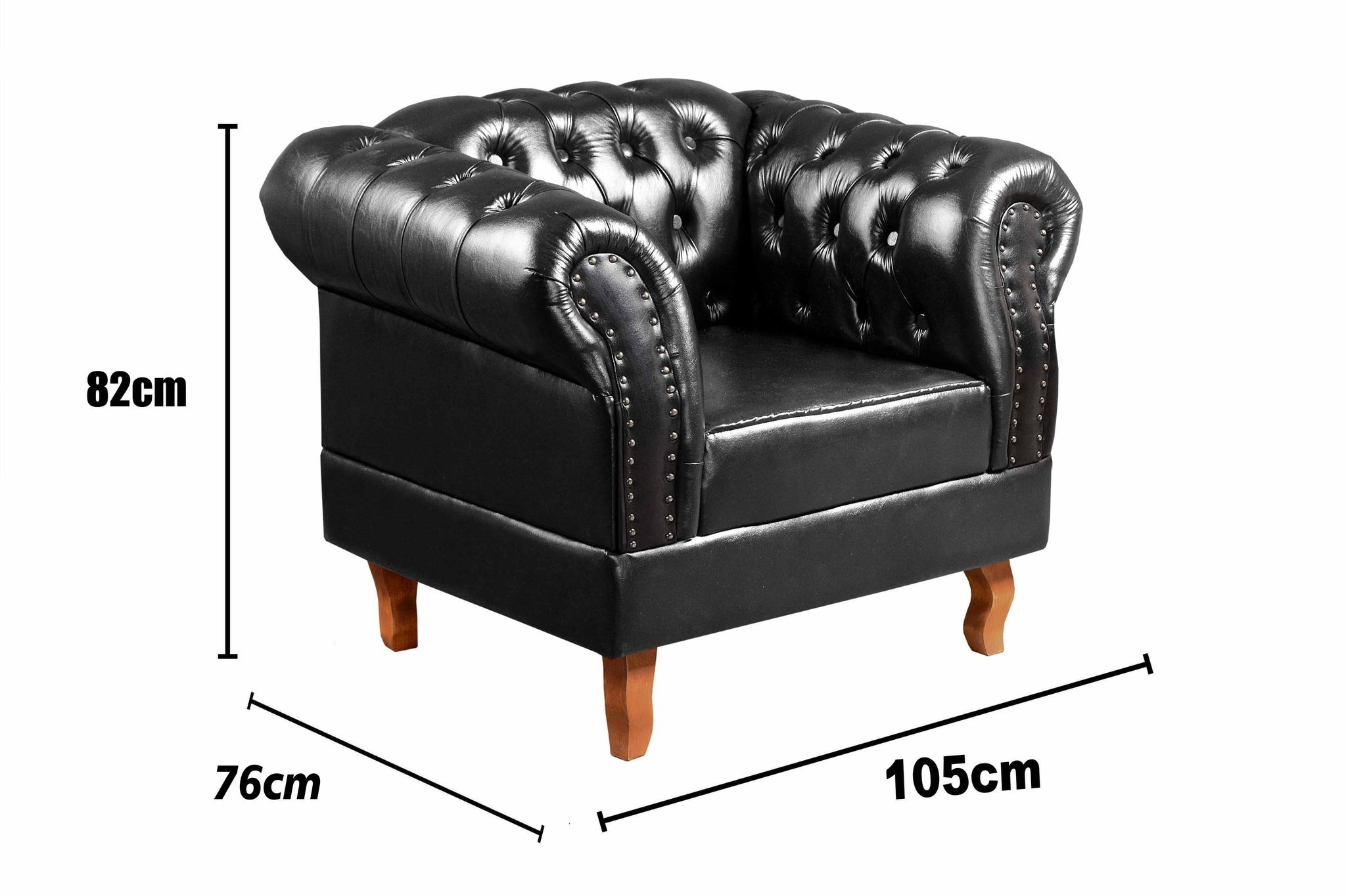 Conjunto 2 Poltronas Chesterfield Dom Pedro Decoração Sala Recepção Retrô - 3