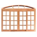 Ver imagem 1 de Janela de Madeira Vitro de Correr Quadriculado em Arco de Cedro Arana Batentes de 14 Cm-1.60(l)x1.00