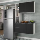 Ver imagem 1 de Cozinha Compacta com Armário e Balcão Mp2005 Sofia Multimóveis Branca/preta