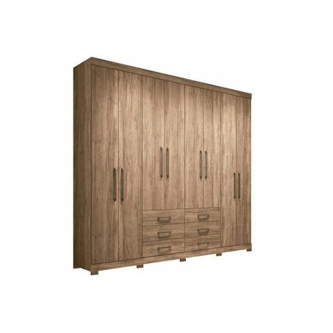 Guarda Roupa Casal 8 Portas e 6 Gavetas C/ Pés Master 8.6 Atacama - Santos Andirá