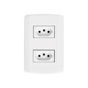 Ver imagem 1 de Conjunto com 2 Tomadas 2P+T 20A 250V, Modular, com Placa 4x2 e Suporte Branco