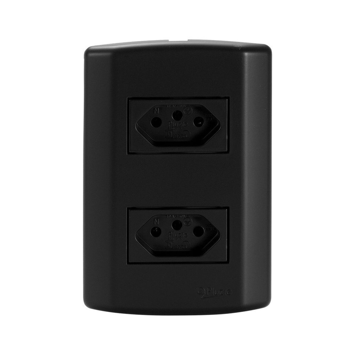 Conjunto com 2 Tomadas 2p+t 20a 250v, Modular, com Placa 4x2 e Suporte - 1