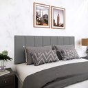 Ver imagem 1 de Cabeceira Estofada Cinza Autocolante Cama King 2 Metros
