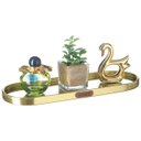 Ver imagem 1 de Bandeja com Espelho Decorativa P/ Maquiagem Perfume Banheiro Pgb Bandeja Decorativa Prateado