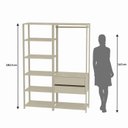 Ver imagem 5 de Guarda-Roupa Closet Modulado Siena 132cm 2 Gavetas Cabideiro e 7 Prateleiras Yescasa Móveis Off White Bege