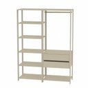 Ver imagem 3 de Guarda-Roupa Closet Modulado Siena 132cm 2 Gavetas Cabideiro e 7 Prateleiras Yescasa Móveis Off White Bege
