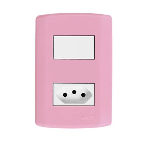 Interruptor de 1 Tecla Simples e Tomada 2p+t 20a , Modular, com Placa 4x2 e Suporte