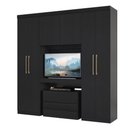 Ver imagem 2 de Guarda Roupa Casal 6 Portas 2 Gavetas Porto Preto com Painel de Tv