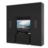 Guarda Roupa Casal 6 Portas 2 Gavetas Porto Preto com Painel de Tv - 2