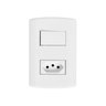 Interruptor de 1 Tecla Simples e Tomada 2p+t 20a , Modular, com Placa 4x2 e Suporte - 1