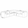 Sofá 5 Lugares Canto para Sala Living Modular com Puff Lancaster F04 Bouclê Branco - Lyam Decor - 3
