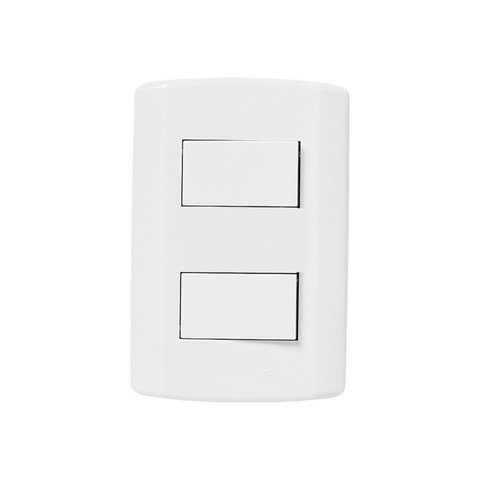 Interruptor de 2 Teclas Simples, Modular, com Placa 4x2 e Suporte