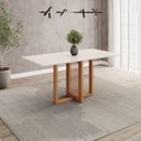 Ver imagem 1 de Mesa de Jantar 6 Lugares 160cm Tampo MDF Canto Reto Natalí