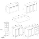 Ver imagem 5 de Cozinha Modulada Cristal Clássica 280 Cm Conjunto Provençal Cor:mint com Ébano