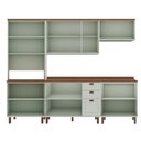 Ver imagem 4 de Cozinha Modulada Cristal Clássica 280 Cm Conjunto Provençal Cor:mint com Ébano