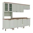 Ver imagem 2 de Cozinha Modulada Cristal Clássica 280 Cm Conjunto Provençal Cor:mint com Ébano