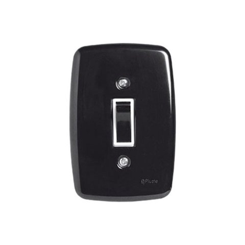 Interruptor de 1 Tecla Simples com Placa 4x2 Preto