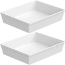 Ver imagem 1 de 2 Travessas Brancas de Plástico 4,8L Saladeira Servir Massas Buffet Uno Coza