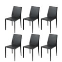 Ver imagem 1 de Kit 6 Cadeiras Amanda Glam Rivatti Revestida em PVC Preto Estrutura Metal