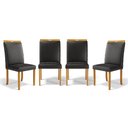Ver imagem 1 de Kit com 4 Cadeiras Agnes Madeira Maciça Estofadas para Mesa de Jantar Courino Preto 503
