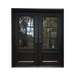 Porta de Entrada Esquadria em Mad Cedro Ebanizada 2 Folhas de Abrir 0,80 X 2,20 M Cada - 1