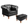 Poltrona com Puff Decorativo Chesterfield Capitonê Dom Pedro - 2