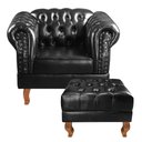 Ver imagem 1 de Poltrona com Puff Decorativo Chesterfield Capitonê Dom Pedro
