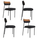 Ver imagem 1 de Kit 4 Cadeiras Mila Laminado Caramelo/linho Grafite - Fdecor