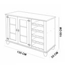Ver imagem 6 de Aparador Buffet para Sala de Jantar com Adega 2 Portas Vidro 135cm Alegra S05 Off White Nogueira -