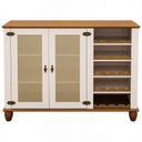 Ver mais imagens de Aparador Buffet para Sala de Jantar com Adega 2 Portas Vidro 135cm Alegra S05 Off White Nogueira -