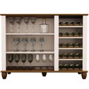 Ver imagem 7 de Aparador Buffet para Sala de Jantar com Adega 2 Portas Vidro 135cm Alegra S05 Off White Nogueira -