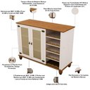 Ver imagem 5 de Aparador Buffet para Sala de Jantar com Adega 2 Portas Vidro 135cm Alegra S05 Off White Nogueira -