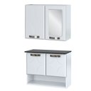 Ver imagem 2 de Kit Conjunto para Banheiro em Aço Rubi 4 Portas c/Espelho Branco