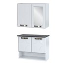 Ver imagem 2 de Kit Conjunto para Banheiro em Aço Rubi 4 Portas C/ Espelho