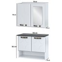 Ver imagem 3 de Kit Conjunto para Banheiro em Aço Rubi 4 Portas c/Espelho Branco