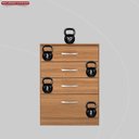 Ver imagem 5 de Cômoda 4 Gavetas Astral Marrom/Amendola Touch